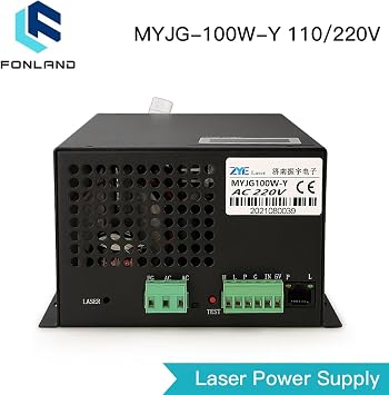 CO2 Laser Power Supply 100W with Display Screen for CO2 Laser Engraving Cutting Machine