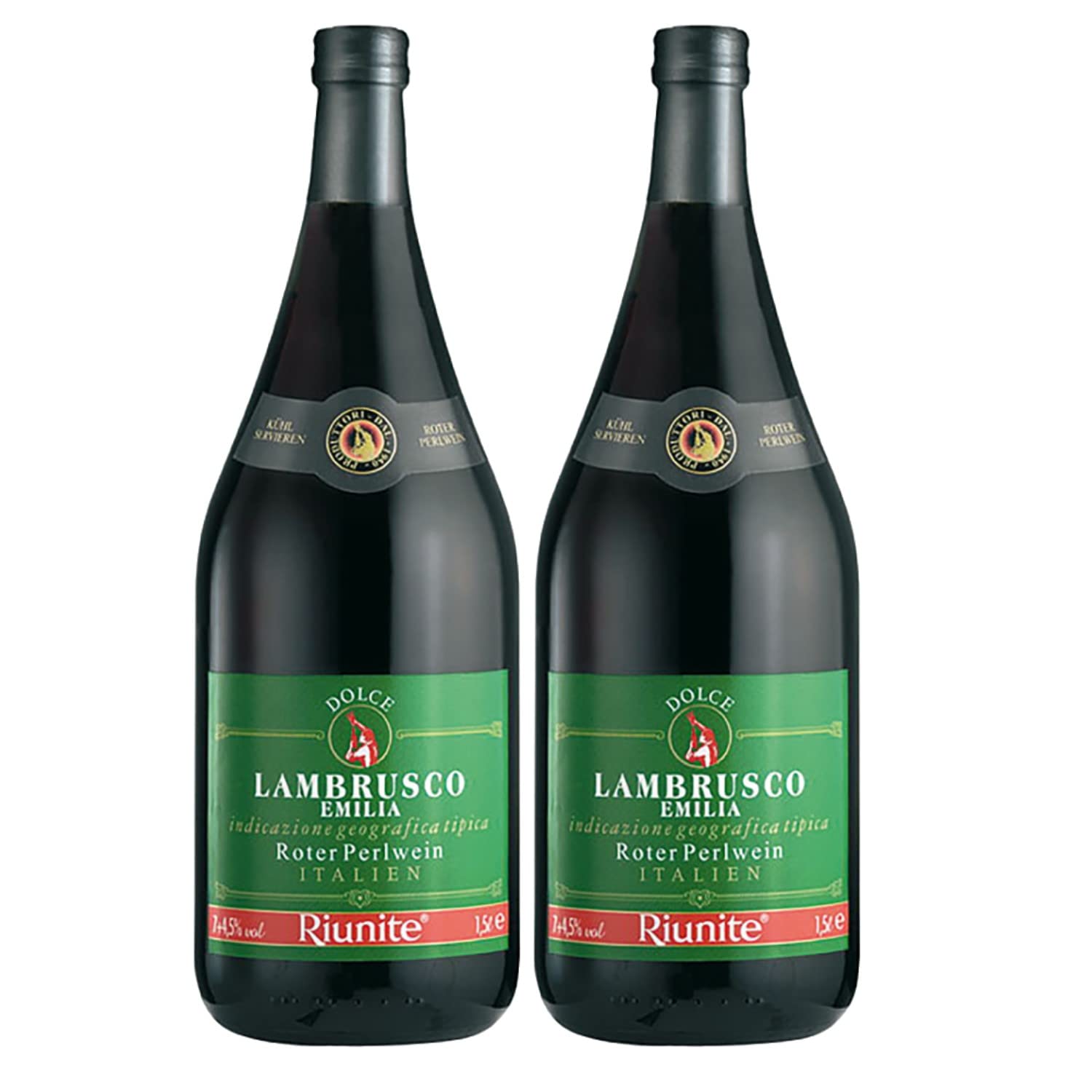 Lambrusco Superiore Cantine Riunite Magnum Rotwein Wein Italien I Visando Paket (2 x 1,5l)