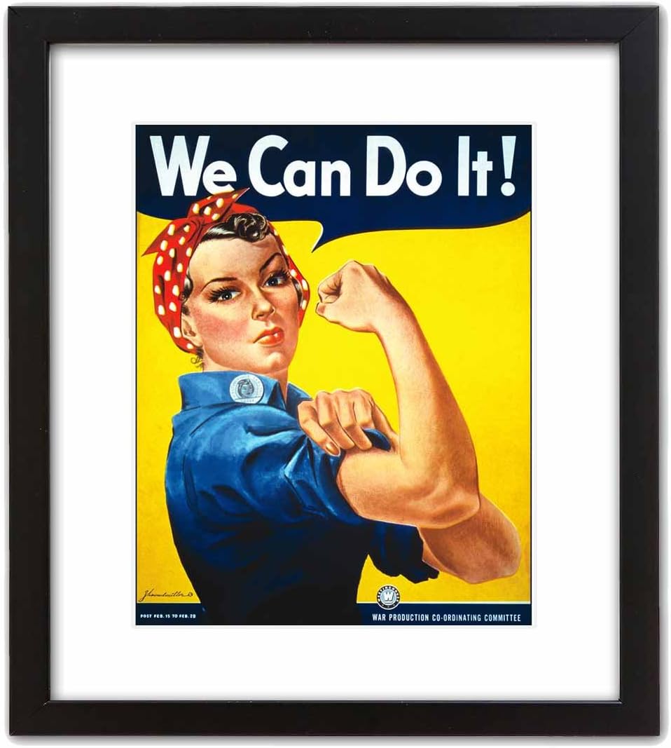 ArtDash Photo Art Print WE CAN DO IT! Famous Historical Picture - Quality Decorative Photograph (8"×10" w/Black Frame)
