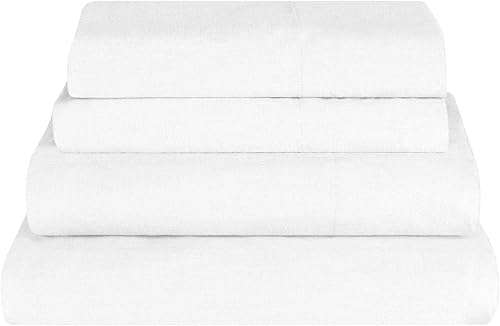 Miniatura 2 de Superior Juego de sábanas de mezcla de lino y algodón, sábanas para decoración del hogar, ropa de cama sólida moderna que incluye 1 sábana bajera de