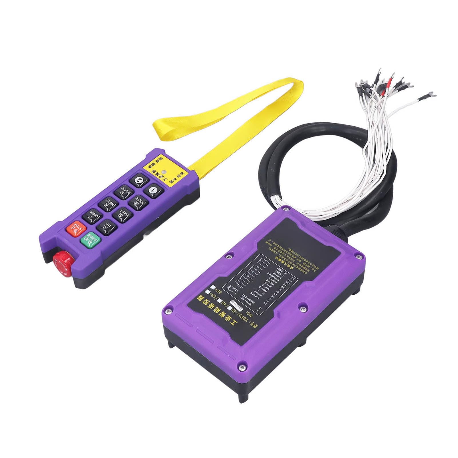Ejoyous Telecomando Wireless per Gru Kit Telecomando Wireless Industriale in Nylon IP67 Portata 300 M Ricevitore LED con Risposta 0,01 S per Gru Paranchi Trasportatori Macchine CNC (nylon)