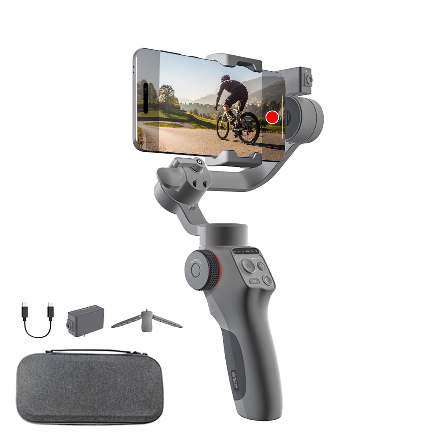 TOALLIN Estabilizador de cardán para Smartphone, 3 Ejes, Seguimiento IA, Control de Gestos, batería de Larga duración para iPhone y Android, grabación de vídeo, Streaming, Vlogs de Viajes