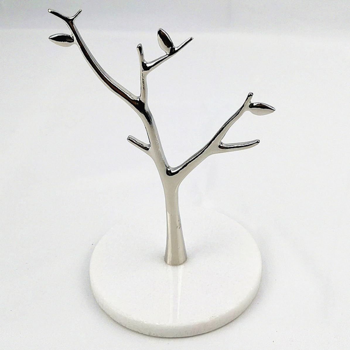 POPETPOP Expositor para Organizar de Mármol de Joyas en Forma de Árbol Ramas Metálicas Pendientes y Anillos en Uso Personal o Comercial