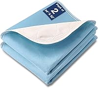 SOLOSHINE Washable Waterproof Bed Pads 34x52 Inch (2 Pack) - Incontinence Mattress Protector for Kids, Adults, Elderly & Pets