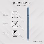 Pentonic Stylos à bille, 10-Pack, Barreau bleu pâle givré à l'encre bleue 0.7mm Fine Point, Stylos d'écriture lisses pour le journaling, Note-Take, Bureau & Fournitures scolaires, encre résistante aux frottis, ensemble de stylos en vrac
