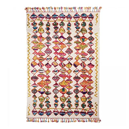 1A2T - Tapis Berbere Salon - Tapis Entree Interieur 60x110 cm Multicolore - Tapis Design Ethnique Moderne - Petit Tapis d'Entrée d'Intérieur Idéal pour l'Entrée, 3514