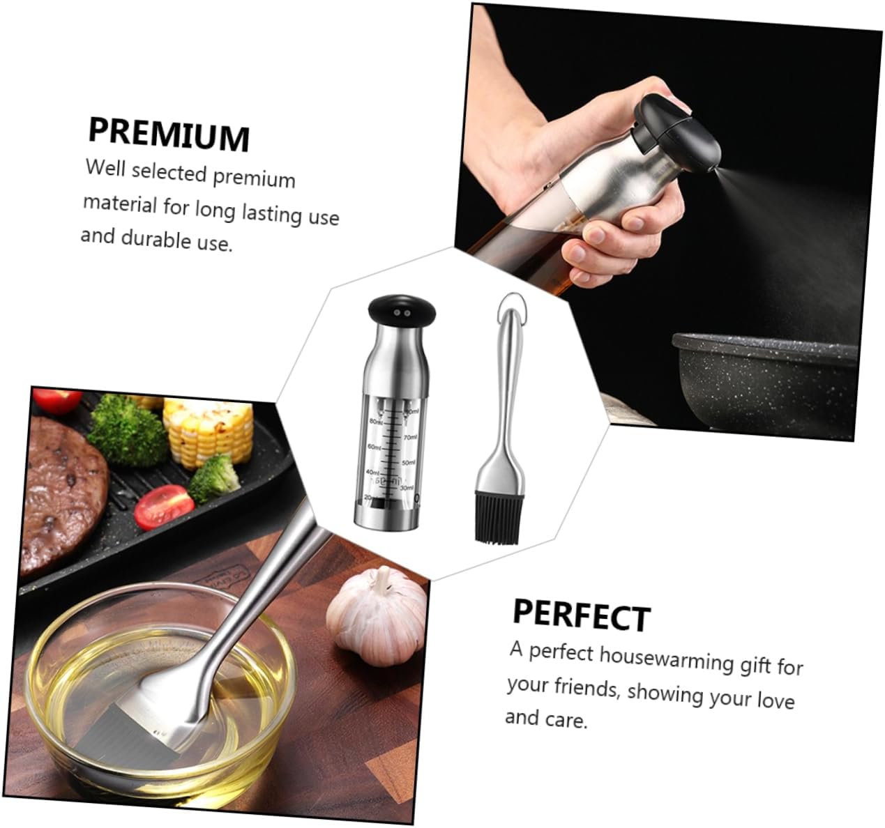 Olive Oil Spray Bottle Oil Vinegar Dispenser Kitchen Cruet Easy Mist Drip Control for Cooking Bbq