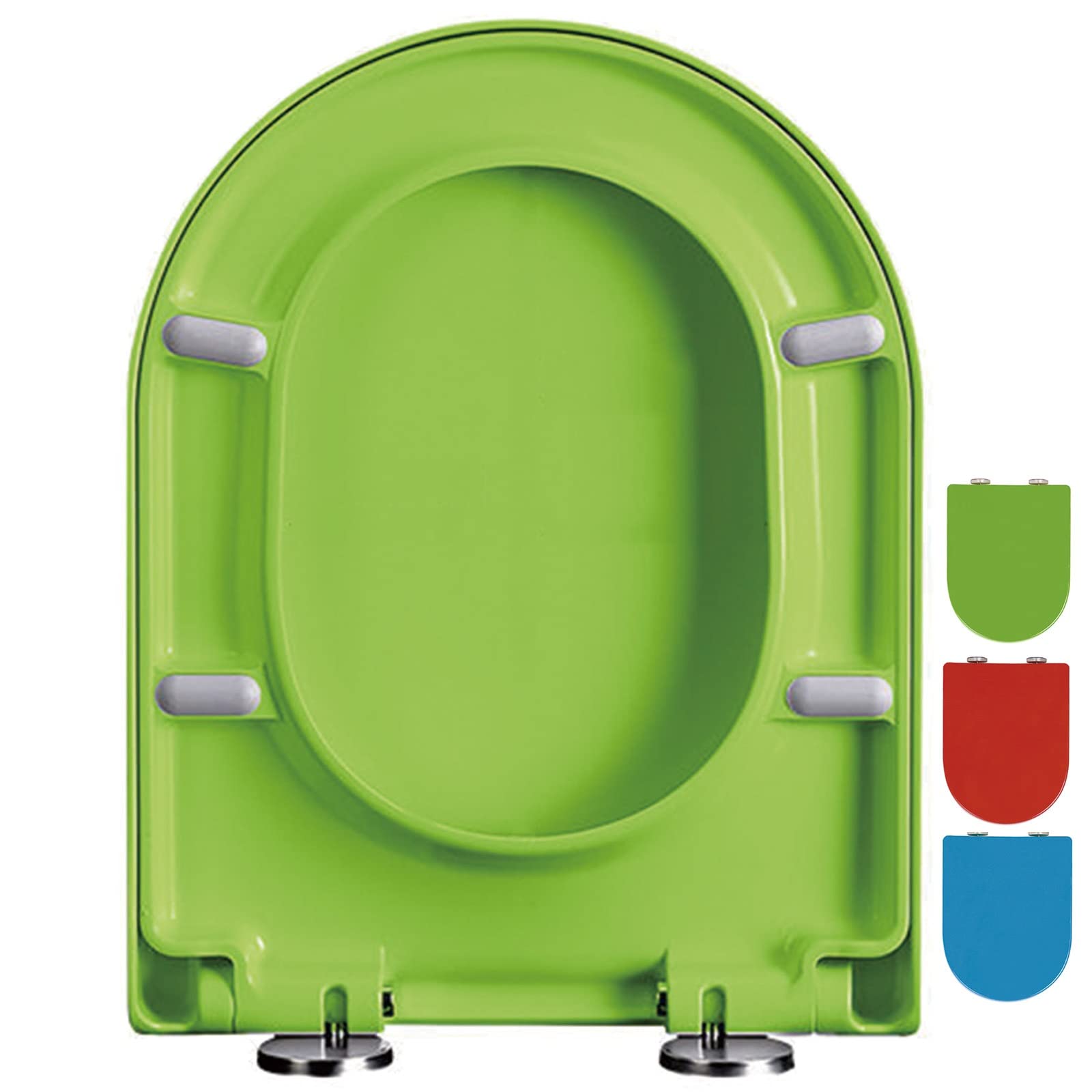 Dxpsxjl Green Soft Close Close Toilet Seat, Quick Release Hinges, Adjustable, Lightweight, Durable, Portable, User-Friendly, Compact Adjustable Fit