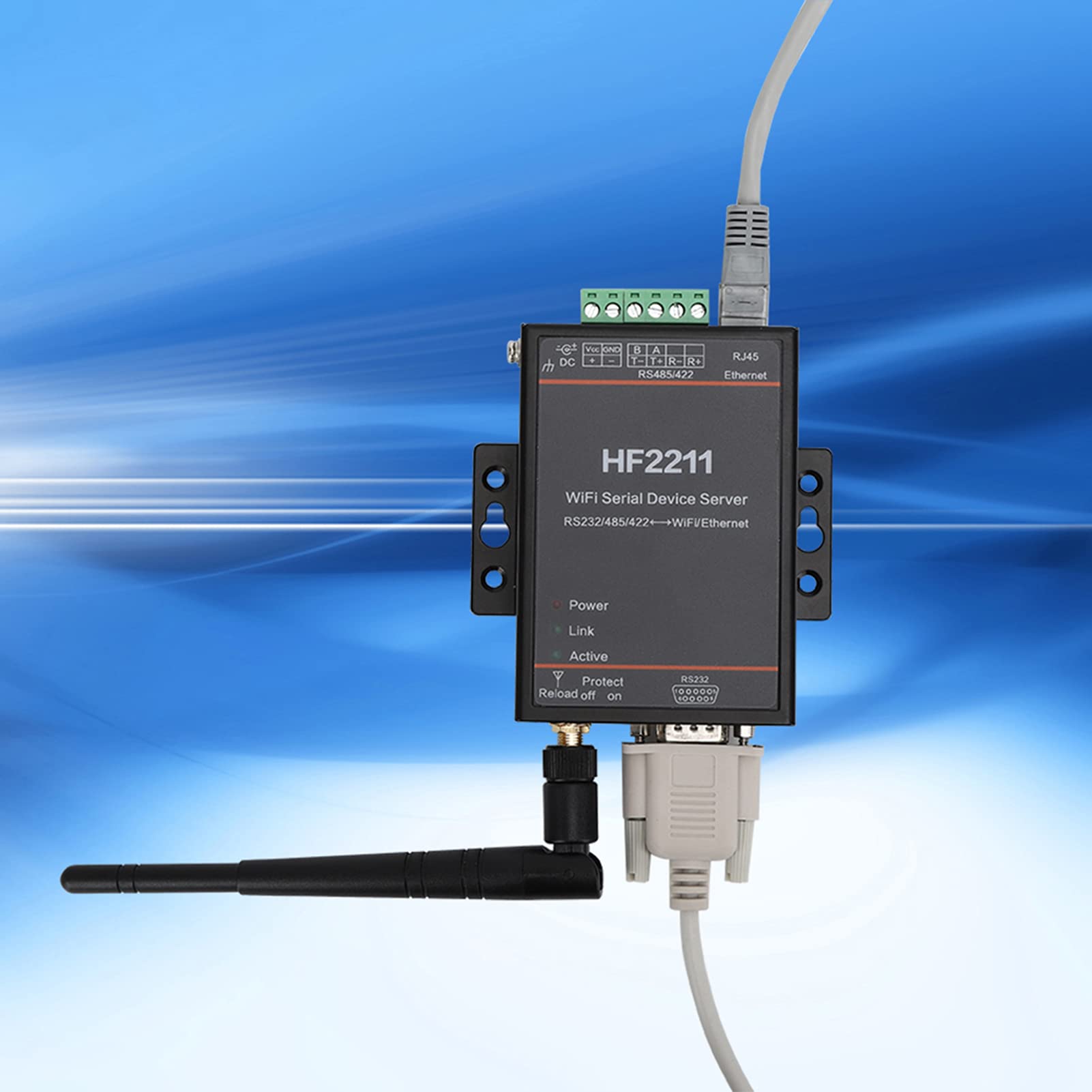 Serveur Série HF2211 – Convertisseur RS232/485/422 Vers WiFi Et Ethernet, 5-36V