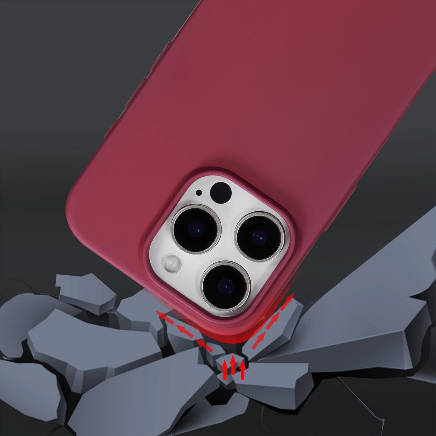 ZTOFERA for iPhone 16 Pro Max Case with Strap,Crossbody Phone Case with Adjustable Neck Shoulder Lanyard,Soft Silicone Shockproof Protective Phone Case for iPhone 16 Pro Max 6.9 inch-Wine Red - Image 6