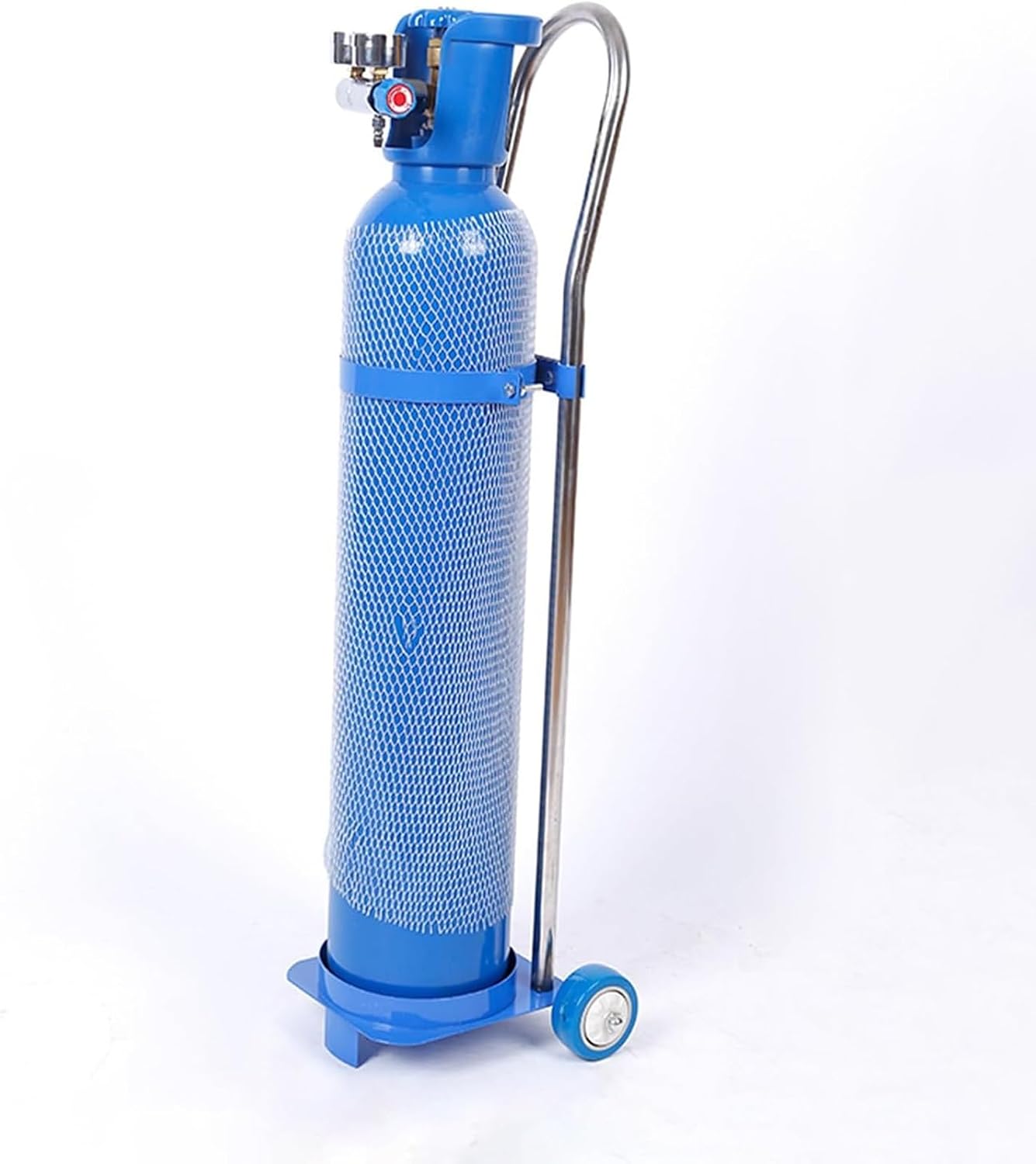 Portable Cylinder Cart with Wheels and Handle for Secure Transport and Storage in Laboratories