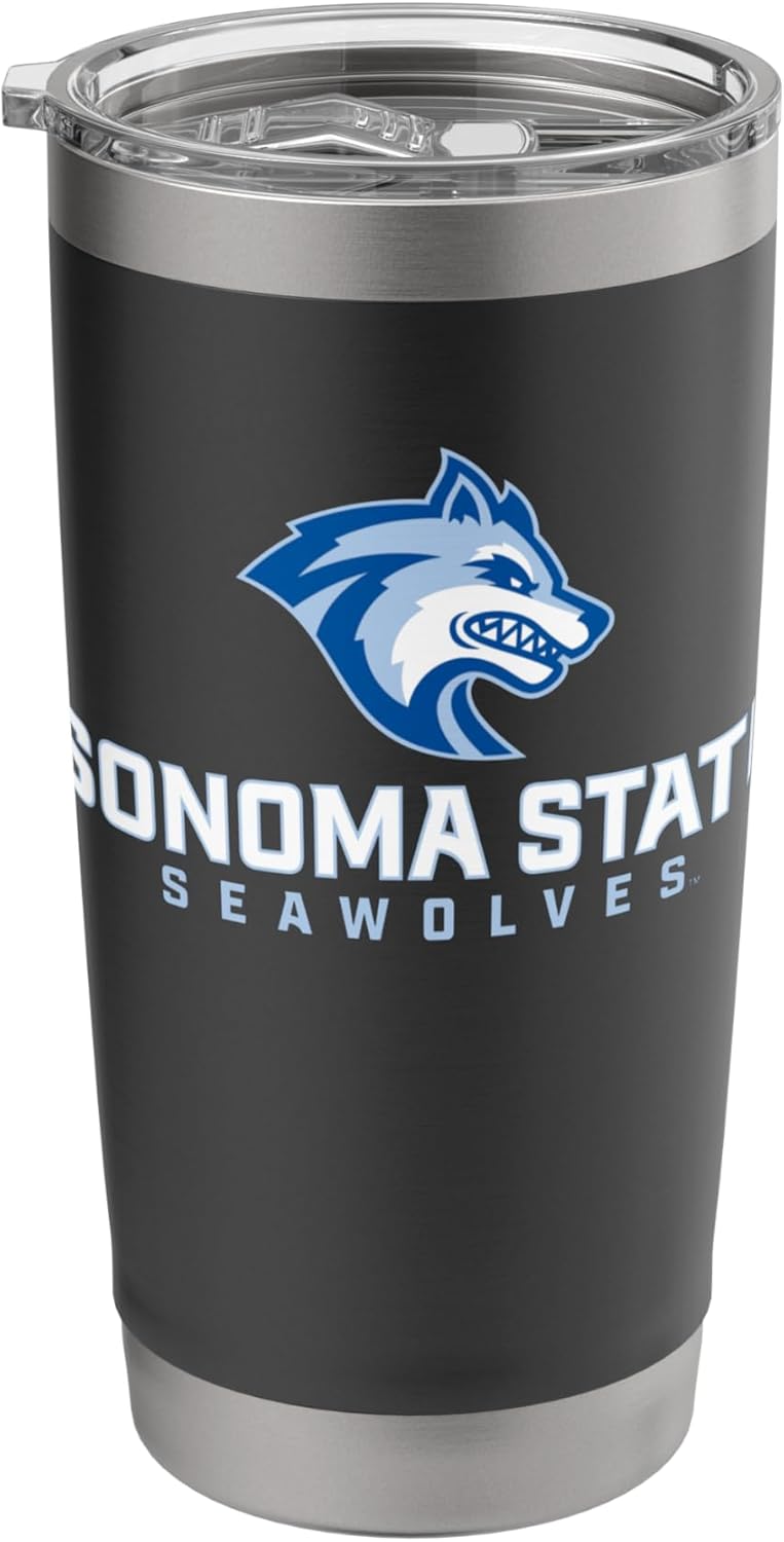 Sonoma State University Seawolves Stacked Seawolf Logo Stainless Steel Insulated Tumbler