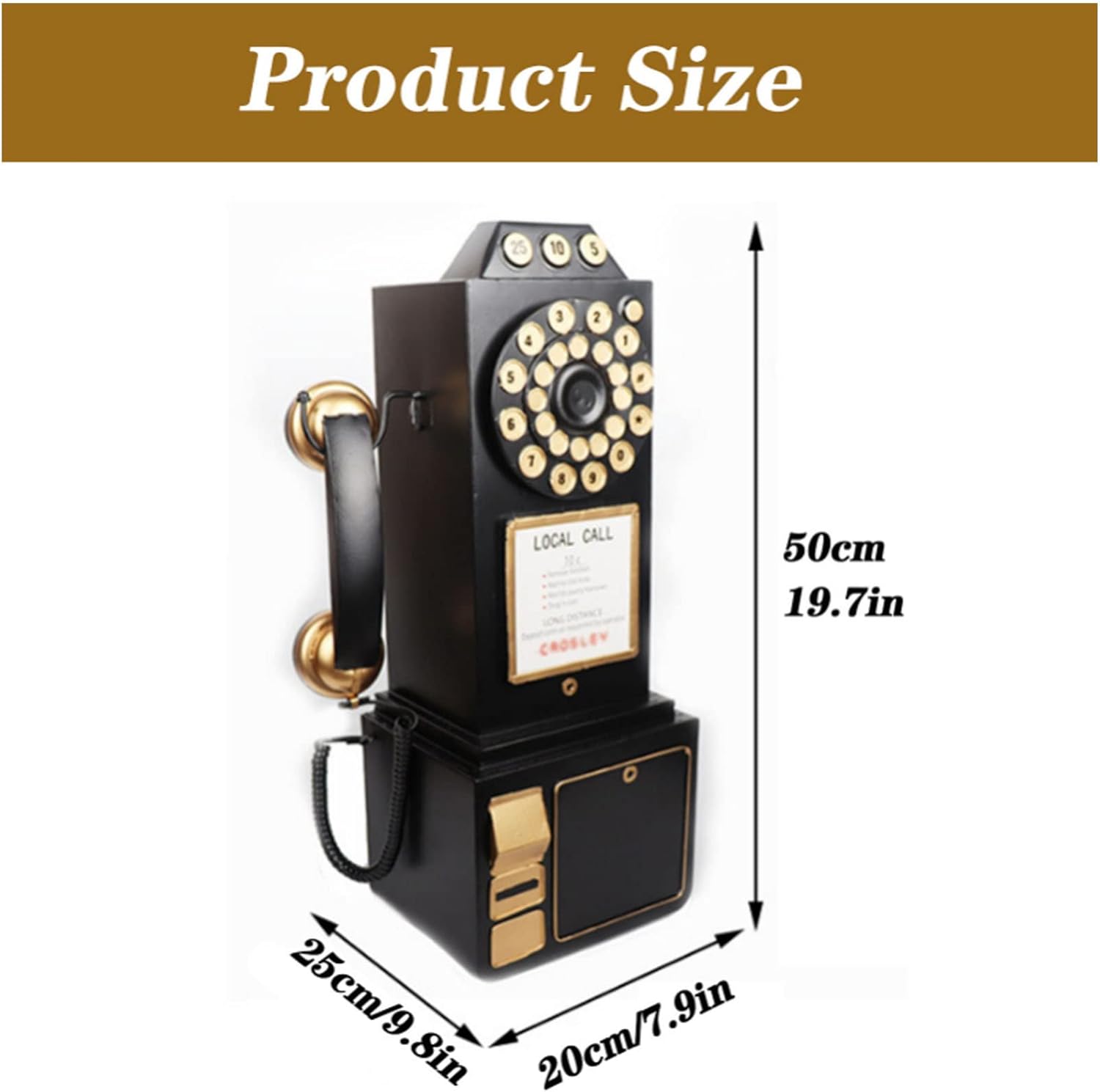 Decorative Telephones Model Telephone Wall Decor, Antique Vintage Rotary Dial Office Phone Desktop Ornament Home Decorative Table Telephone Show Case Gift