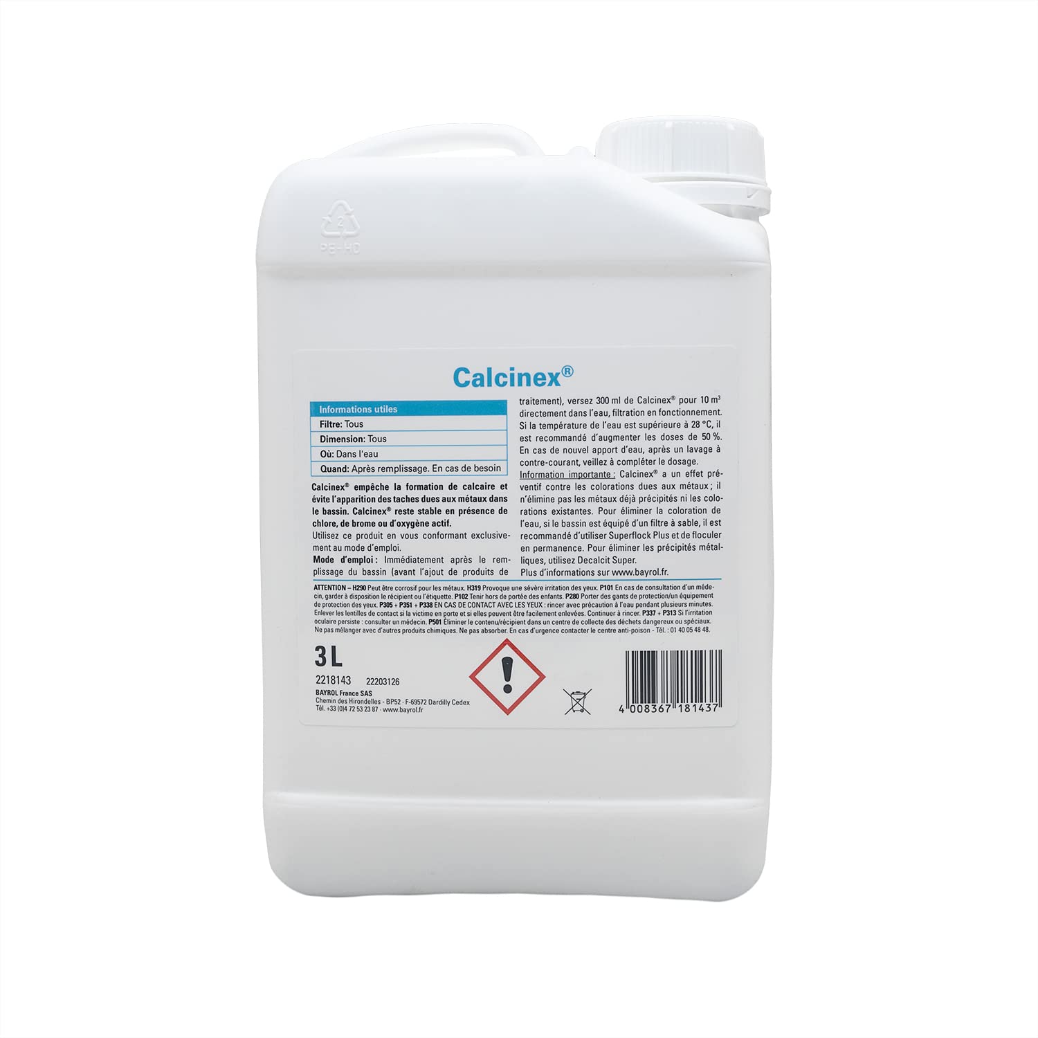 BAYROL CALCINEX - 3L | Anti-Calcaire + 10 Tests HPS OFFERTS 6 en 1