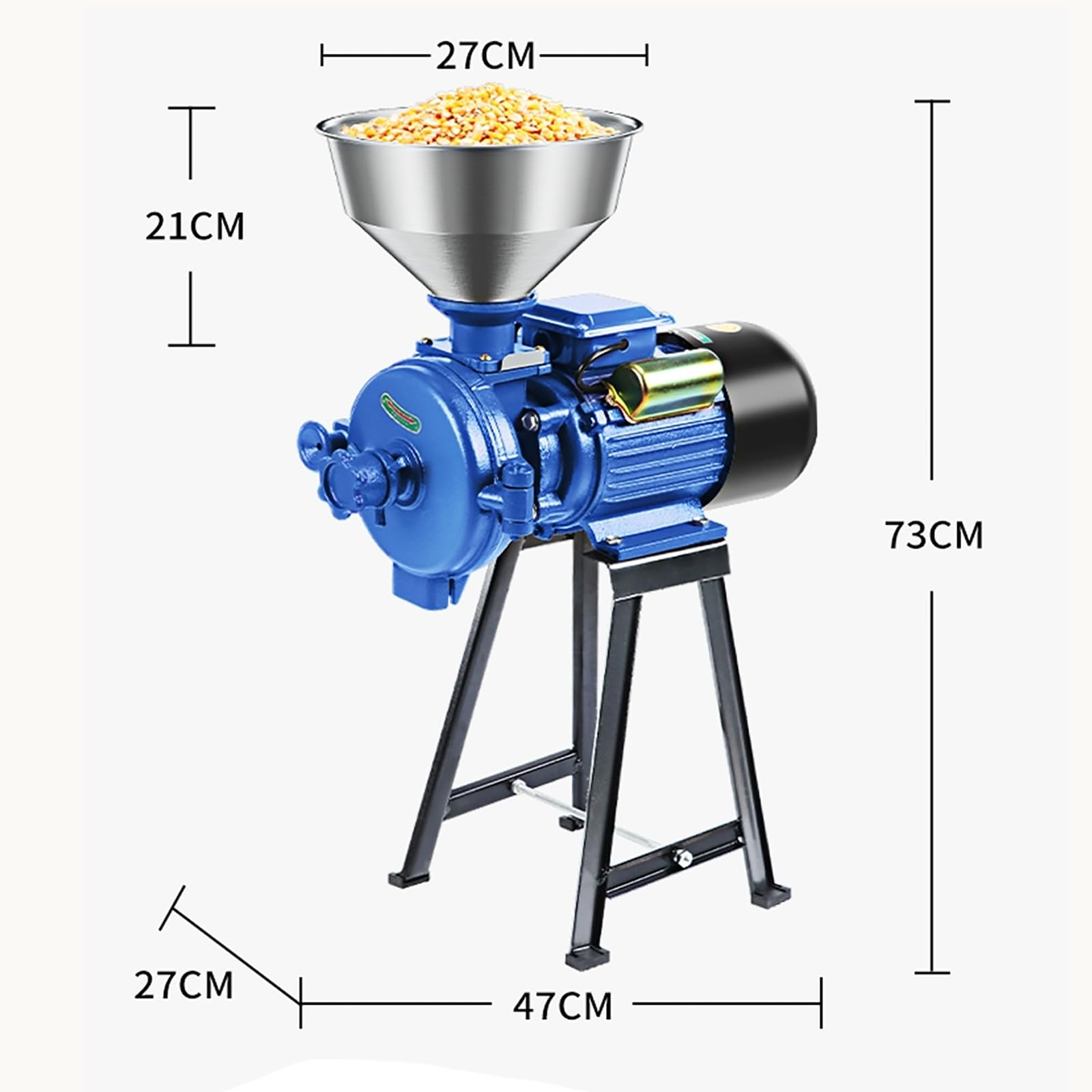 Macina Mais 3000 W, Macina Mais Domestico 220 V Con Imbuto In Alluminio E Dischi In Acciaio, Macinazione 1400 R/min Di Grani Piccoli a Secco E Umido, Spessore Regolabile Per Mangime Per Grano