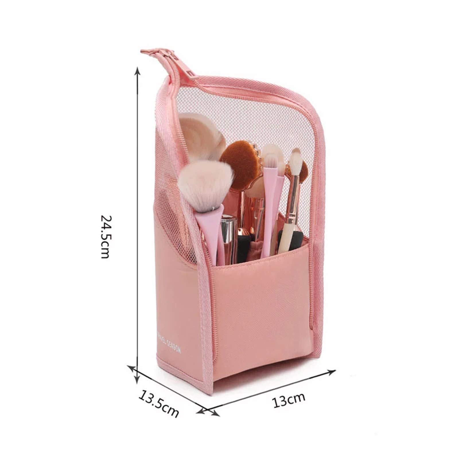 Sac De Pinceau Maquillage Porte Pinceau de Voyage Multifonctionnel Sac pinceaux cosmétique translucide Porte-Pinceau Maquillage Étanche Fermeture éclair Debout Cosmétique Brosse Poche Crayon Boîte