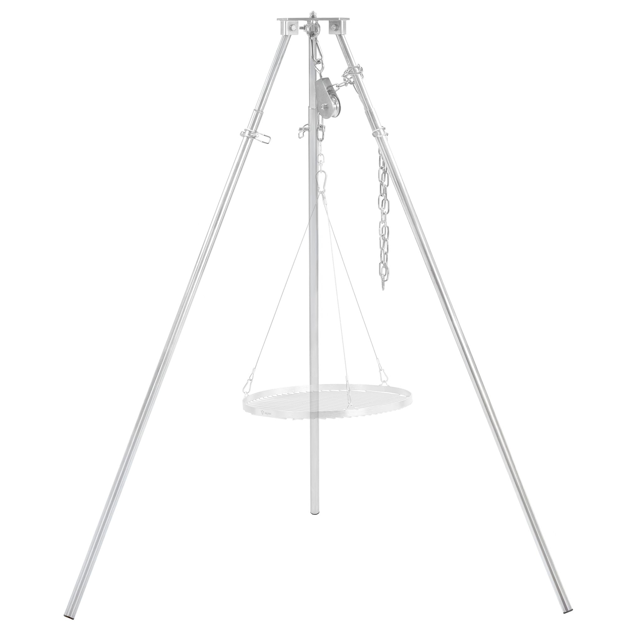 BBQ-Toro Barbacoa giratoria con bolsa de transporte, hierro galvanizado, altura regulable 119 – 184 cm, trípode para brasero, parrilla giratoria sin brasero, barbacoa de jardín, giratoria, parrilla de