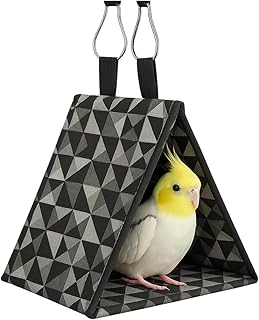 Casa para Calopsita, Cabana Toca, Abrigo para Pássaros (Preto, Pequeno)