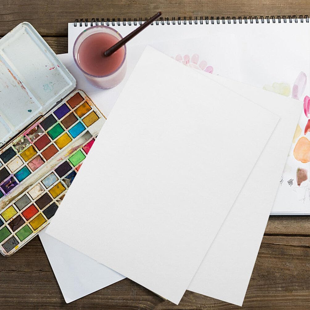 STOBOK 100blätter Aquarellpapier Dickes Wasserfarbenpapier Kaltpresspapier Für Malerei Zeichenpapier Für Schüler Und Profis Geeignet Für Aquarellmalerei Acrylmalerei Und Skizzen