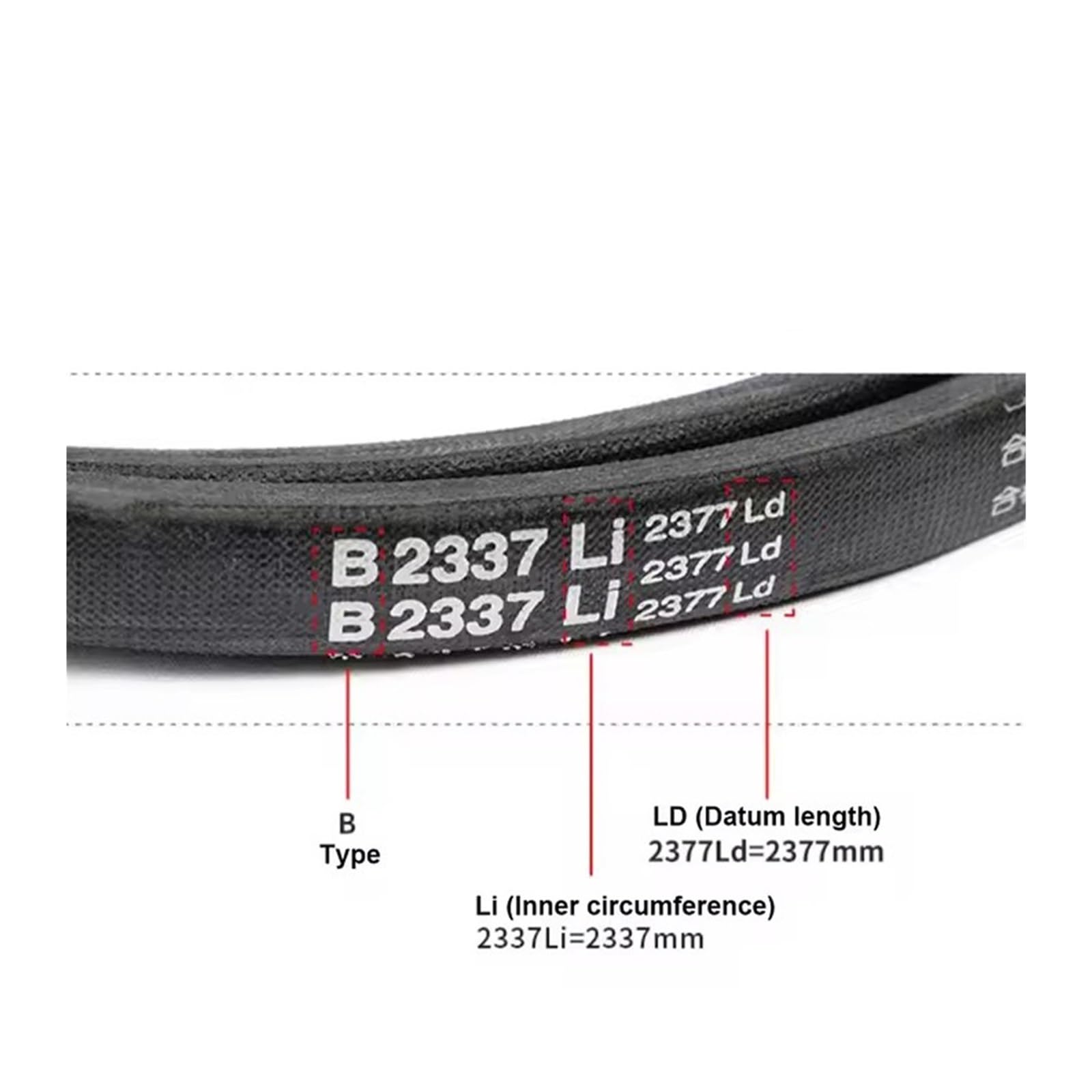 Cinghia trapezoidale in gomma tipo B, perimetro della cinghia trasportatrice for trasmissione di potenza 2.800 mm-3.450 mm 1 pezzo(Li 2819mm)