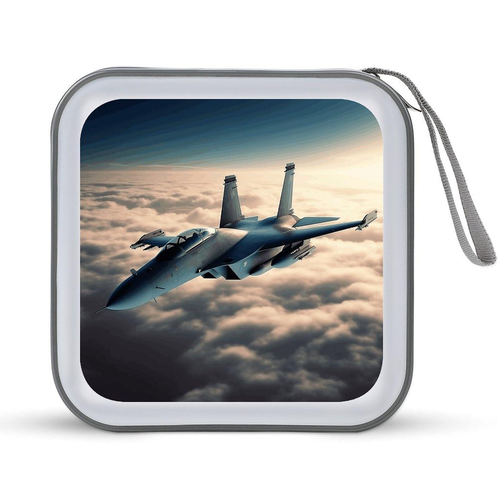 VstaDank Aircraft Fighter Jets CD Case DVD Holder Storage Portable Carrying Binder Holder Wallet Large Storage Disc Wallet Bag Hard Plastic DVD Disc Cases Large Media Binder 40 Capacity