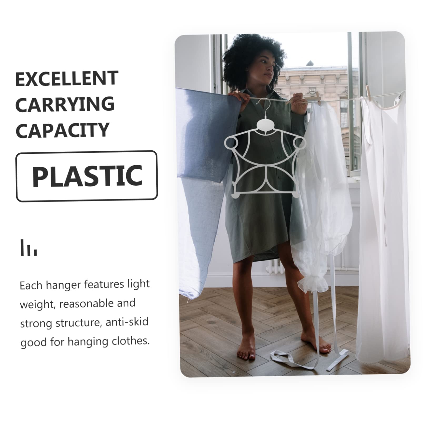 KOMBIUDA 10pcs Children's One-Piece Hanger Hangers Suit Drying Rack Kid Hangers Clothes Rack Kid Suit Hangers Kit Set Newborn White Super Thick Plastic