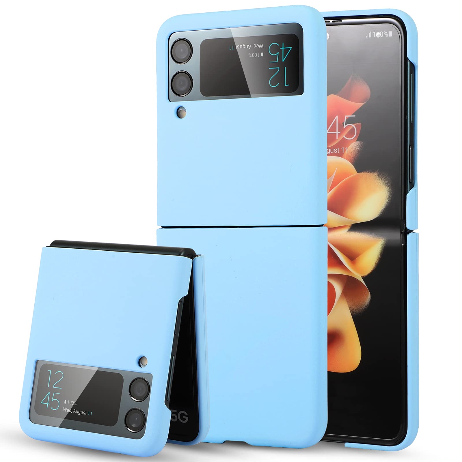 Amazon Com Wicmat For Samsung Galaxy Z Flip 3 5g Case Gel Rubber Full Body Protection Cover Drop Protection Case For Galaxy Z Flip 3 Sapphire Cell Phones Accessories