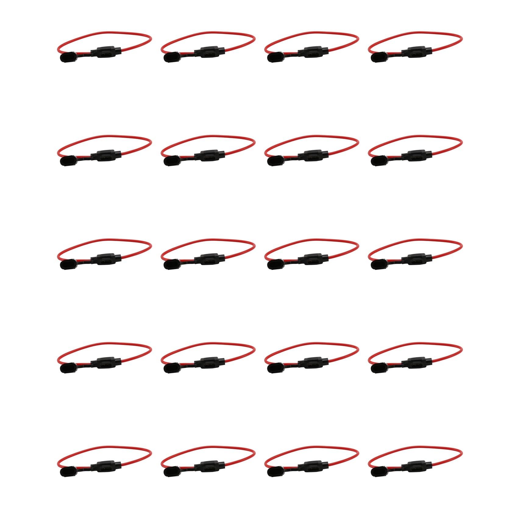 Jnchdghwa As Shown 20X 14Awg Wire In-Line Car Automotive Mini Blade Fuse Holder Fuseholder 20A