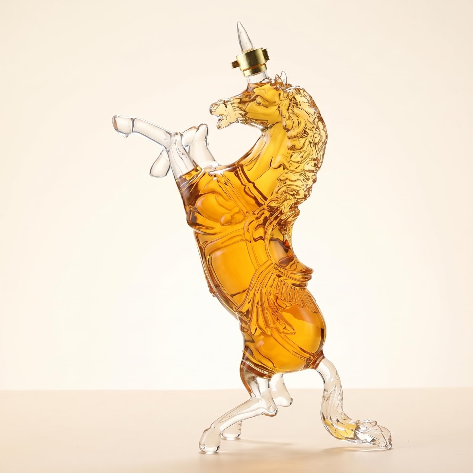 Baoblaze Bottiglia per Liquori Trasparente Decanter Caraffa Contenitore con Tappo in Vetro Borosilicato con Linee Raffinate E Base Solida Serve Vino Adatta a, 5 Libbre, style to 4