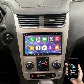 4+64G Double Din Car Radio for Chevrolet Malibu 2008-2012, 10" Touchscreen Android 14 Car Stereo Bluetooth with Wireless Carplay Auto GPS Navi WiFi FM RDS AHD Backup Camera SWC Mirror Link