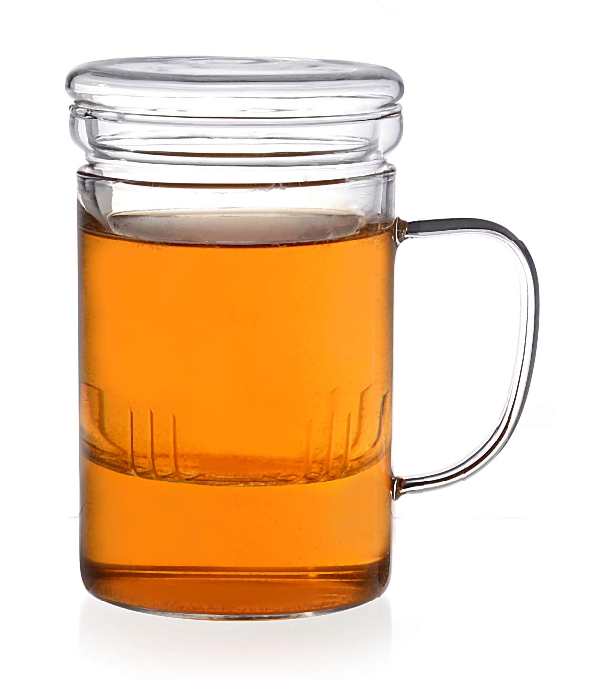 Teetasse Aus Borosilikatglas Mit Filter Und Deckel – 400 Ml, Für Losen Tee | Spülmaschinenfest, Mikrowellengeeignet
