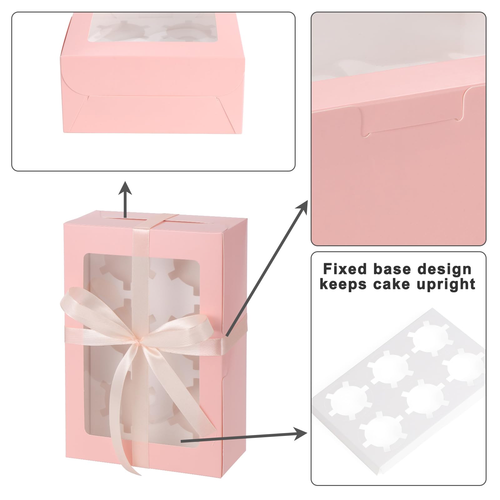 Scatole per cupcake con finestra Contenitori per cupcake 6 conte Scatole per muffin e cupcake