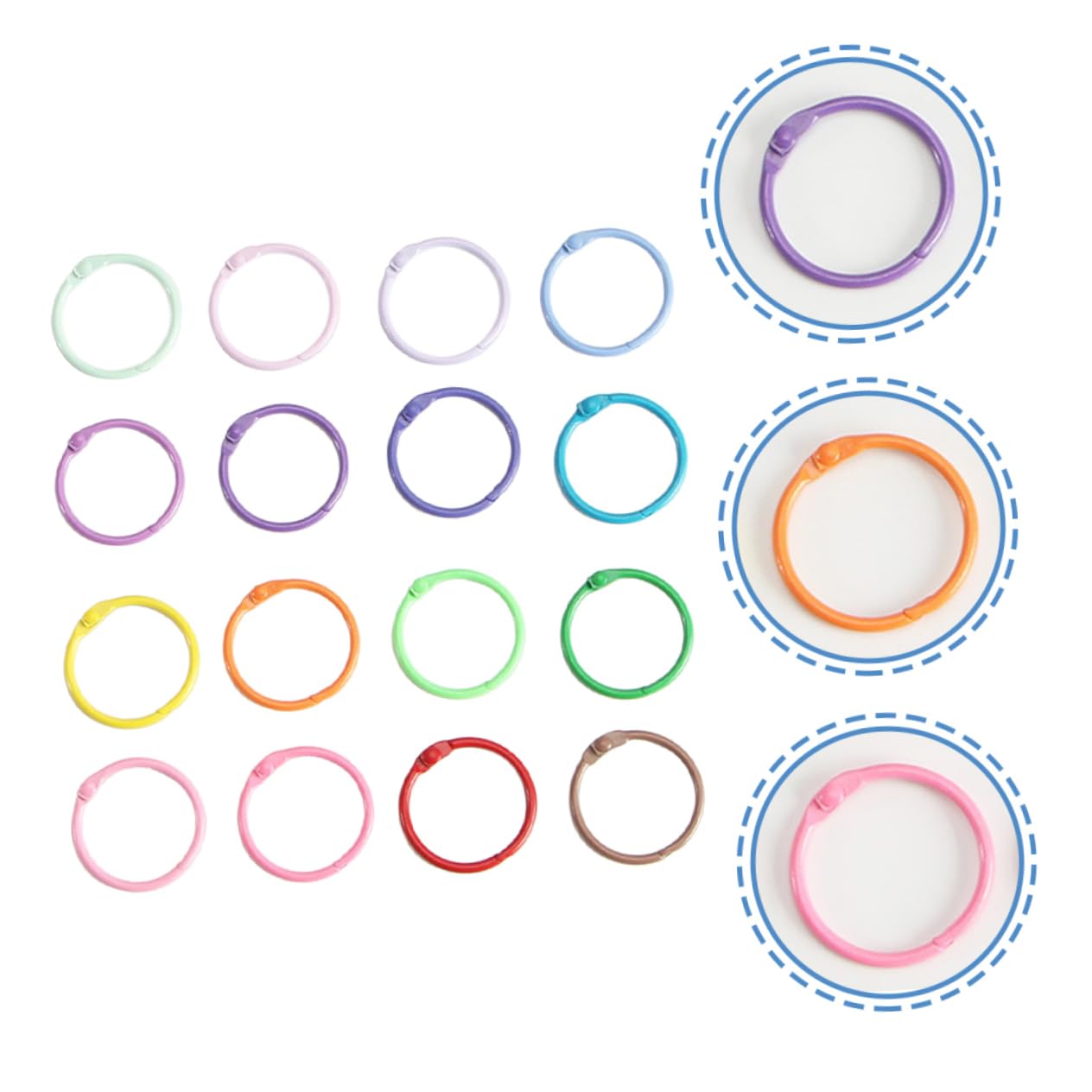 DOITOOL 4 Set Colorati Per Raccoglitori Multi Per Diy Accessori Per Chiavi E Libri Materiale Resistente E Design Per Progetti Artigianali E Organizzazione 60 Pezzi * 4