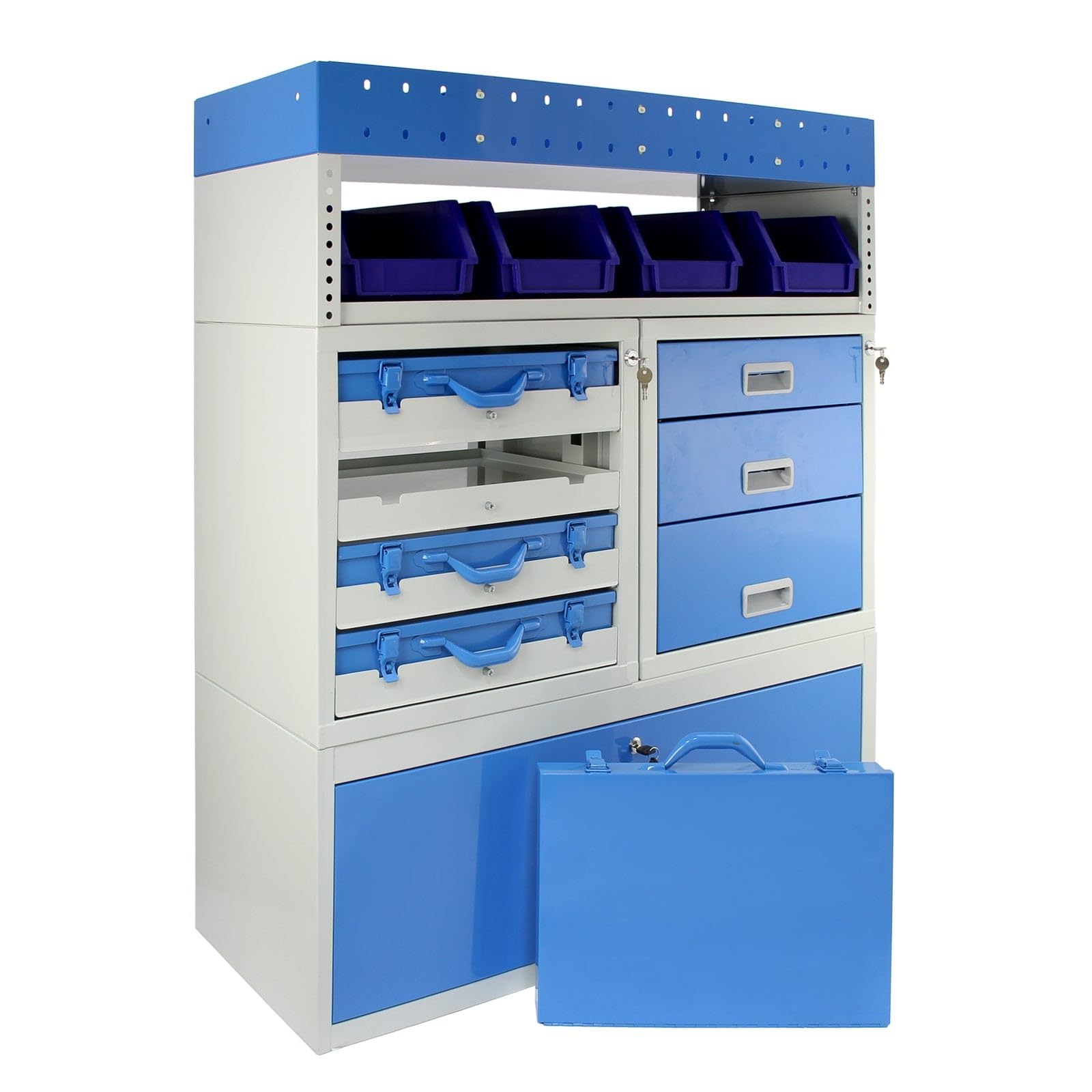 Scaffale universale per furgone lavoro professionale officina garage scaffalature metalliche blu Van Racking stoccaggio stoccaggio organizzatore attrezzi Furgone Capacità peso 60kg Monster Racking