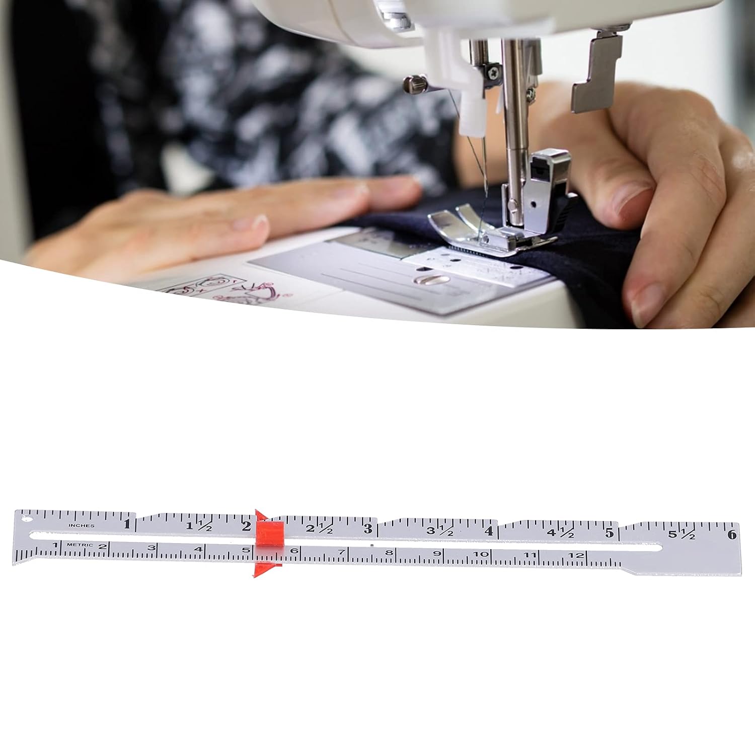 Sewing Measuring Sliding Fabric Quilting Ruler Aluminum Alloy Measuring Tool Knitting Crafting Sewing Hemming Sewing Ruler Tool,Measuring Tool