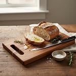 Acacia Wood Cutting Board for Kitchen, Set of 2 (15''x10'' & 12''x7.5'') Wooden Cutting Board with Handle, Charcuterie Board, Cheese Board, Decorative Wooden Serving Board