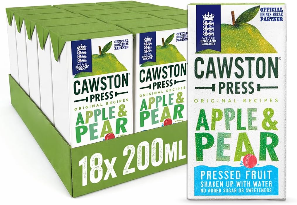 Fruit Water Kids Drink | Pressed Apple & Pear Flavoured Water | 200ml x 18 Pack Pear & Apple Juice Cartons | School Approved โ No Added Sugar โ Vegan | Ideal for Kids Lunchbox