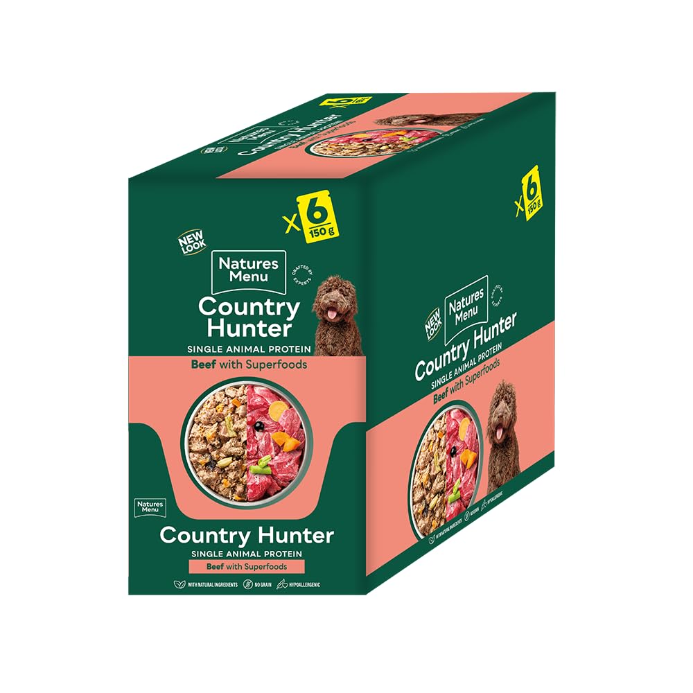 Country Hunter Dog Food Pouch Grass Grazed Beef (6 x 150g)