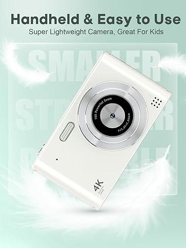 Miniatura 2 de Cámara digital para niños 1080P Cámara de vlog con 64GB, cordón, zoom 16X anti-shake, lector de tarjetas 44MP Cámara compacta portátil de punto