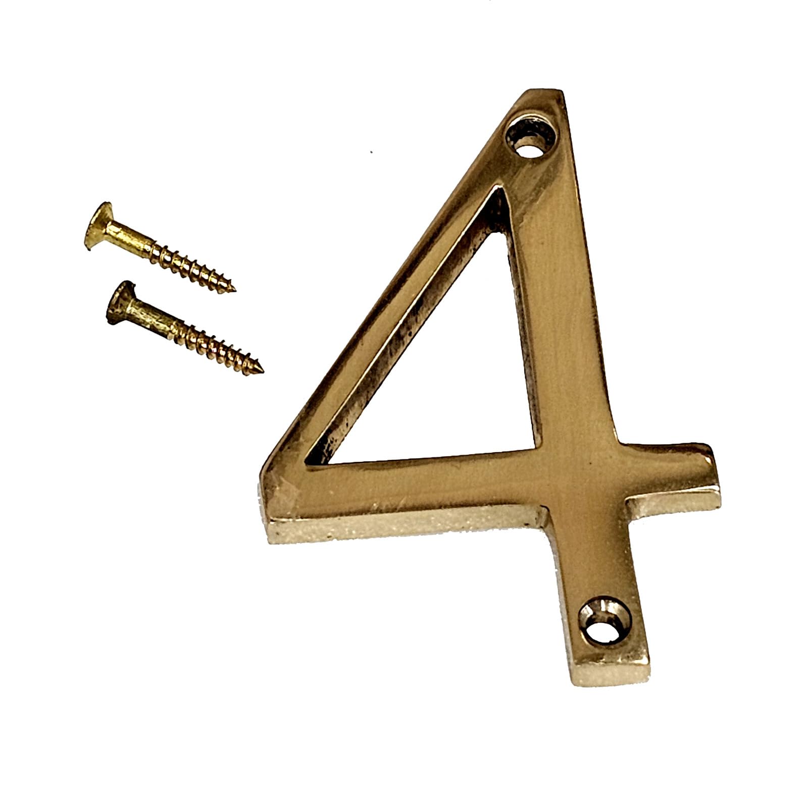 eSplanade 3" Brass House Hotel Door Number Plaque – Numeric Numerical Digit Sign for Home Office Hotel Guest House – Polished Brass Finish with Screws (Number 3) — Amazon image 8