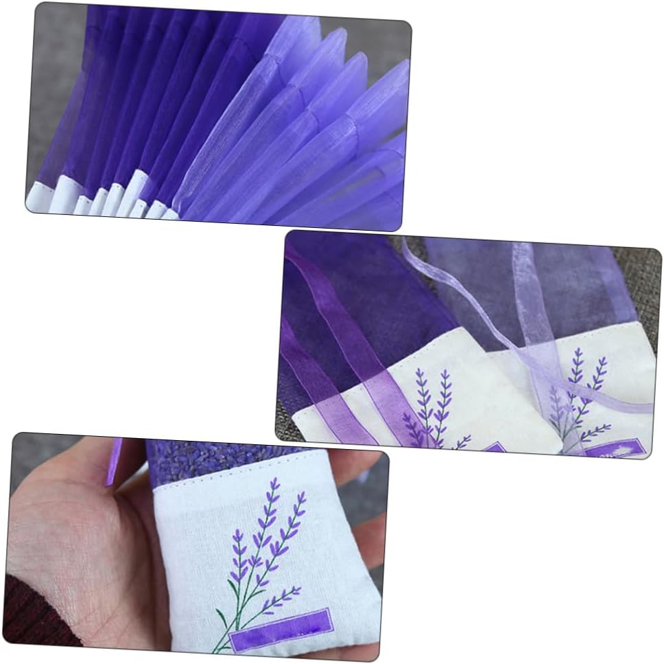 Lavender Sachet Bags Deep Purple 15pcs Portable Fragrance Pouches Dried Lavender Scented Sachets for Closet and Home Freshener