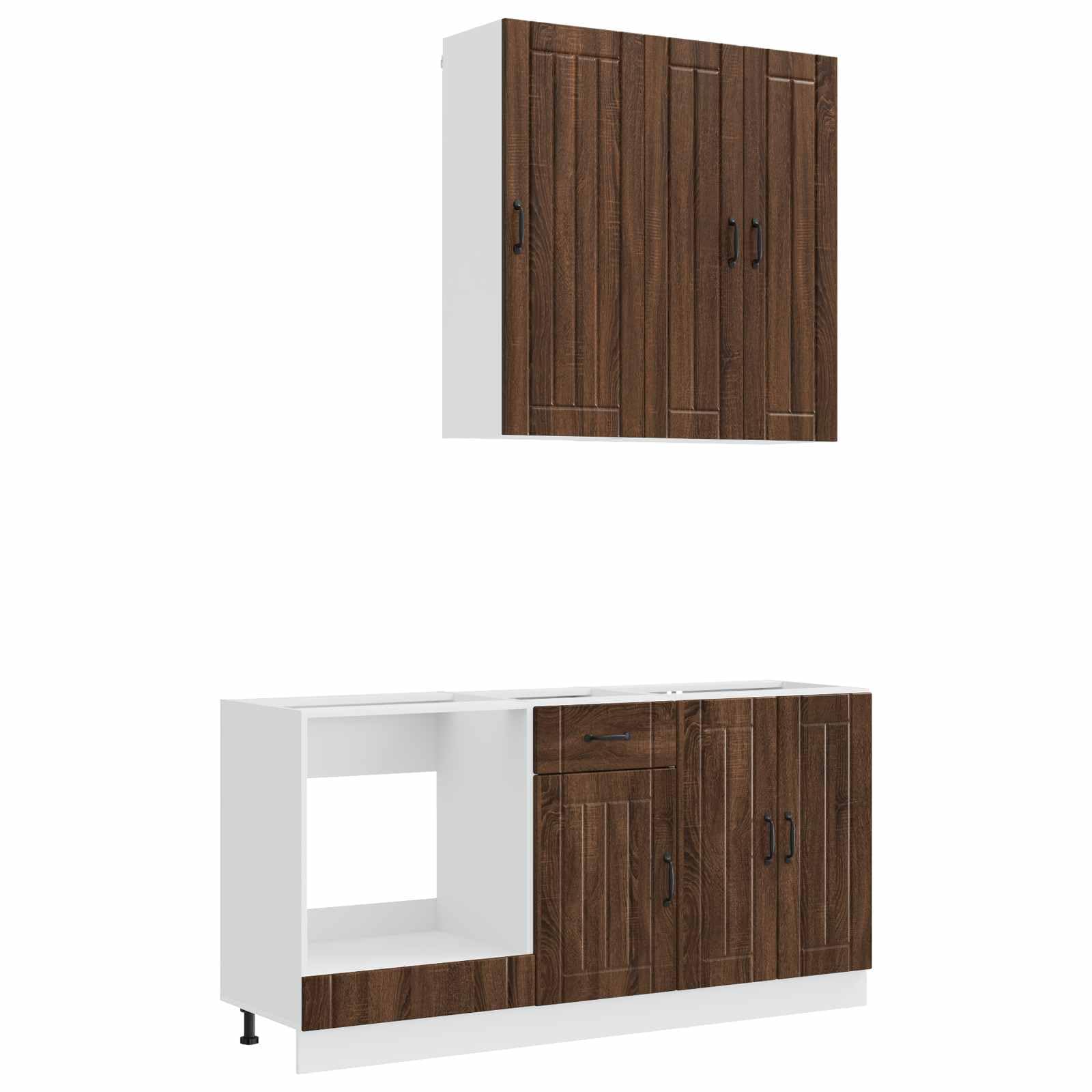 Mobile Cucina Componibile 5 Pezzi LUCCA Rovere Marrone