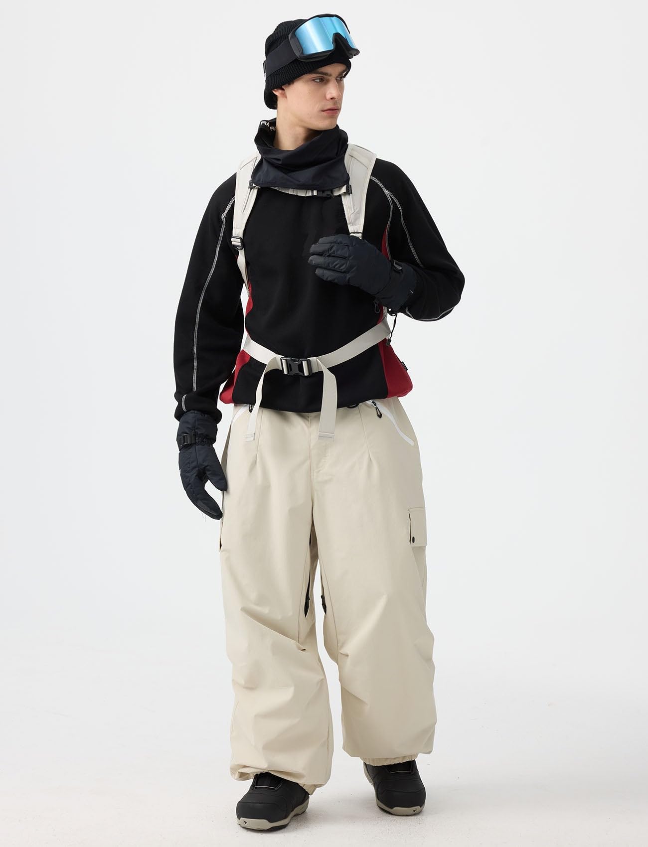 GSOU SNOW Herren Damen Skihose Baggy Snowboardhose Oversize Snowboard Hose Ski Hose Schneehose für Männer Frauen - Wasserdicht Winddicht Atmungsaktiv Warm
