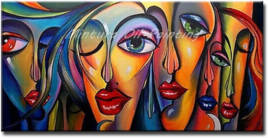 ZLYYH Oil Painting On Canvas Hand Painted Canvas Oil Painting People Wall Art Big Eye Girl Pop Art By Professional Artist For Living Room Entrance, Corridor, Bedroom Home Decor,60×120Cm
