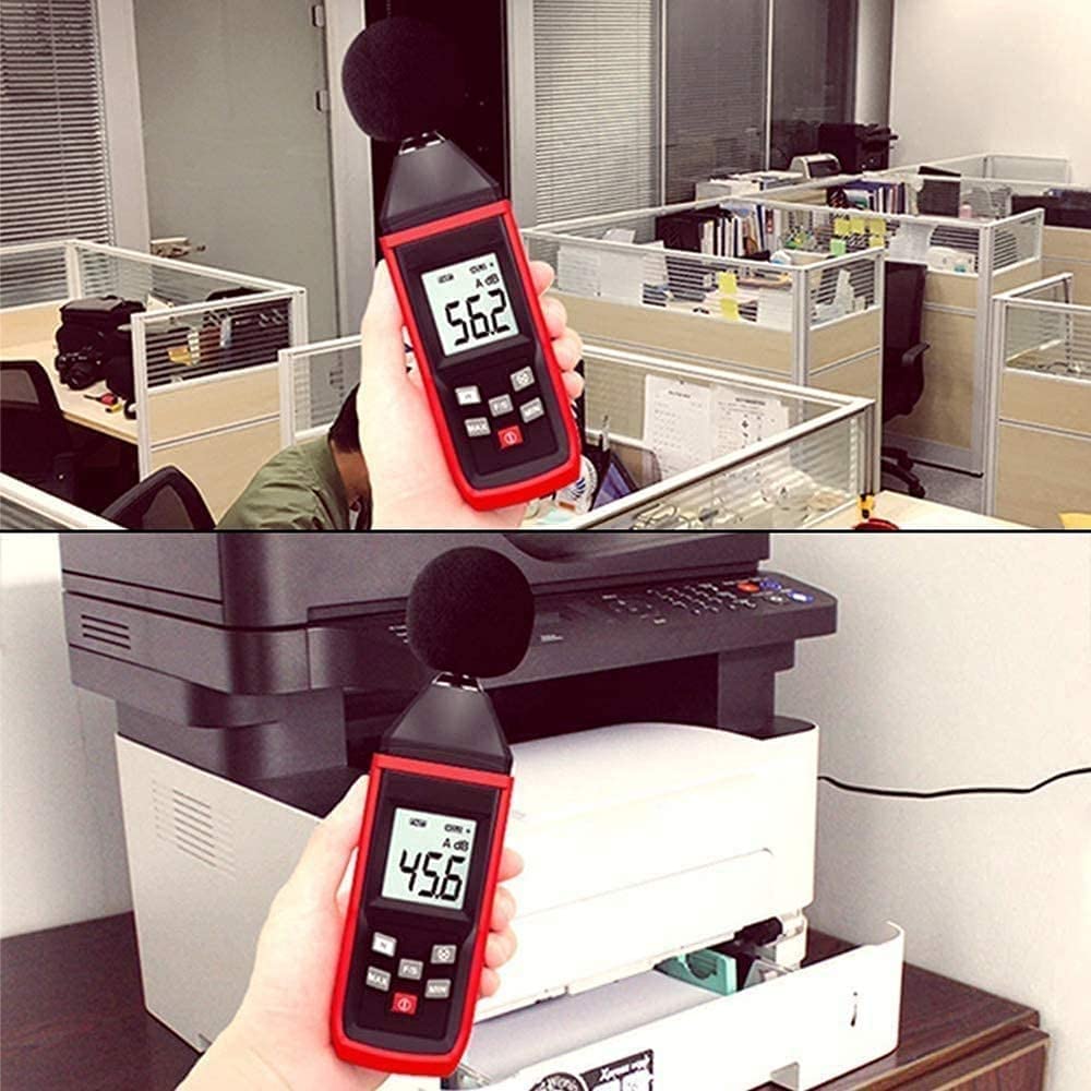 Medidor de decibelios - Sonómetro digital, medidor ruido con pantalla LCD, rango medición 30 a 130 dB for pruebas nivel sonido