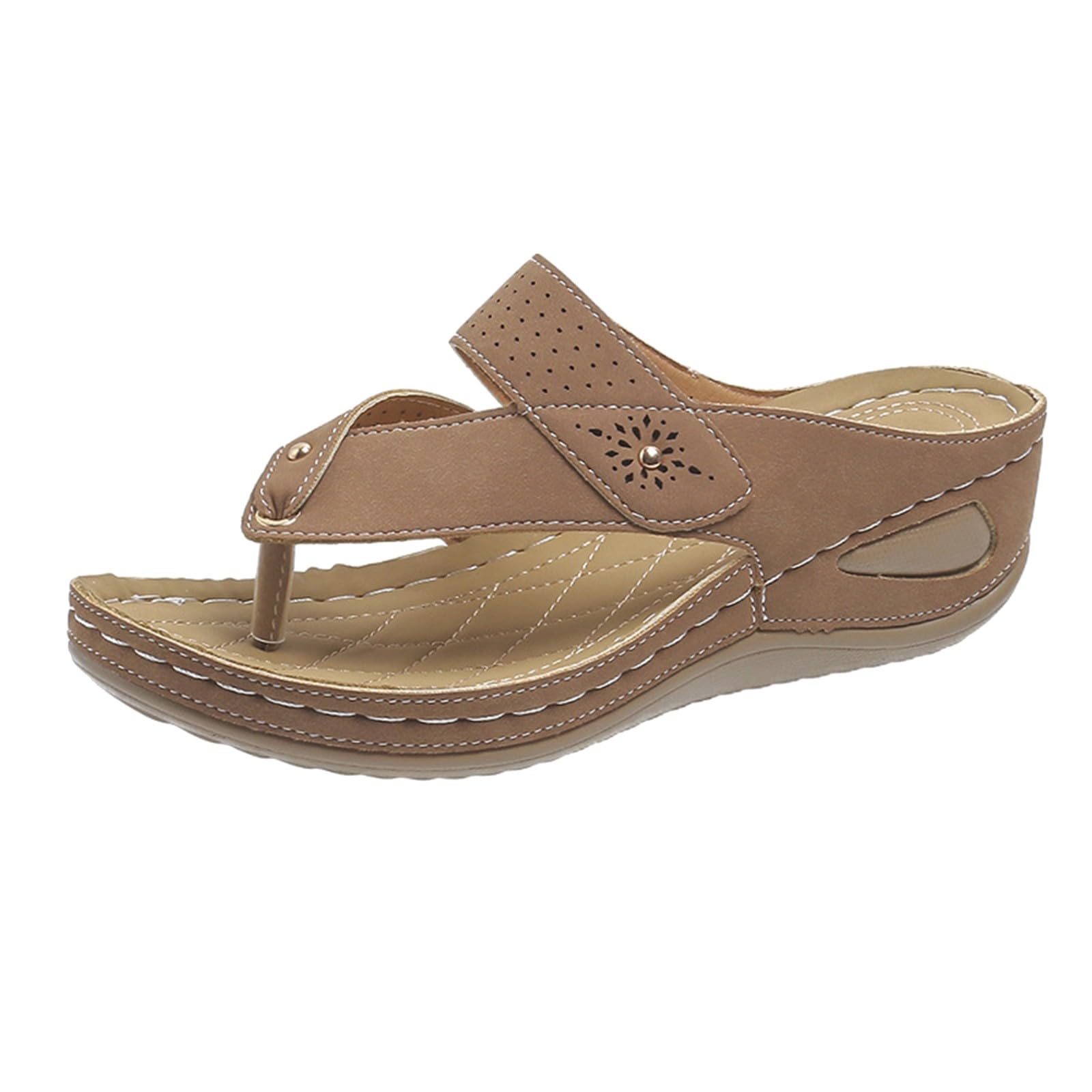 Generico Sandales CompenséEs Confortables LéGèRes AntidéRapantes Semelle Souple Respirantes Chaussures Femme éTé éLéGantes Mules Support Pieds Larges Ville Vacances