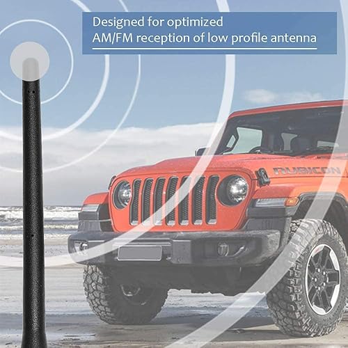Miniatura 7 de VOFONO Antena compatible con Jeep Wrangler Gladiator JL JK JT Unlimited Sport Willys Rubicon Sahara 4xe Antena para radio AM FM, accesorios Jeep