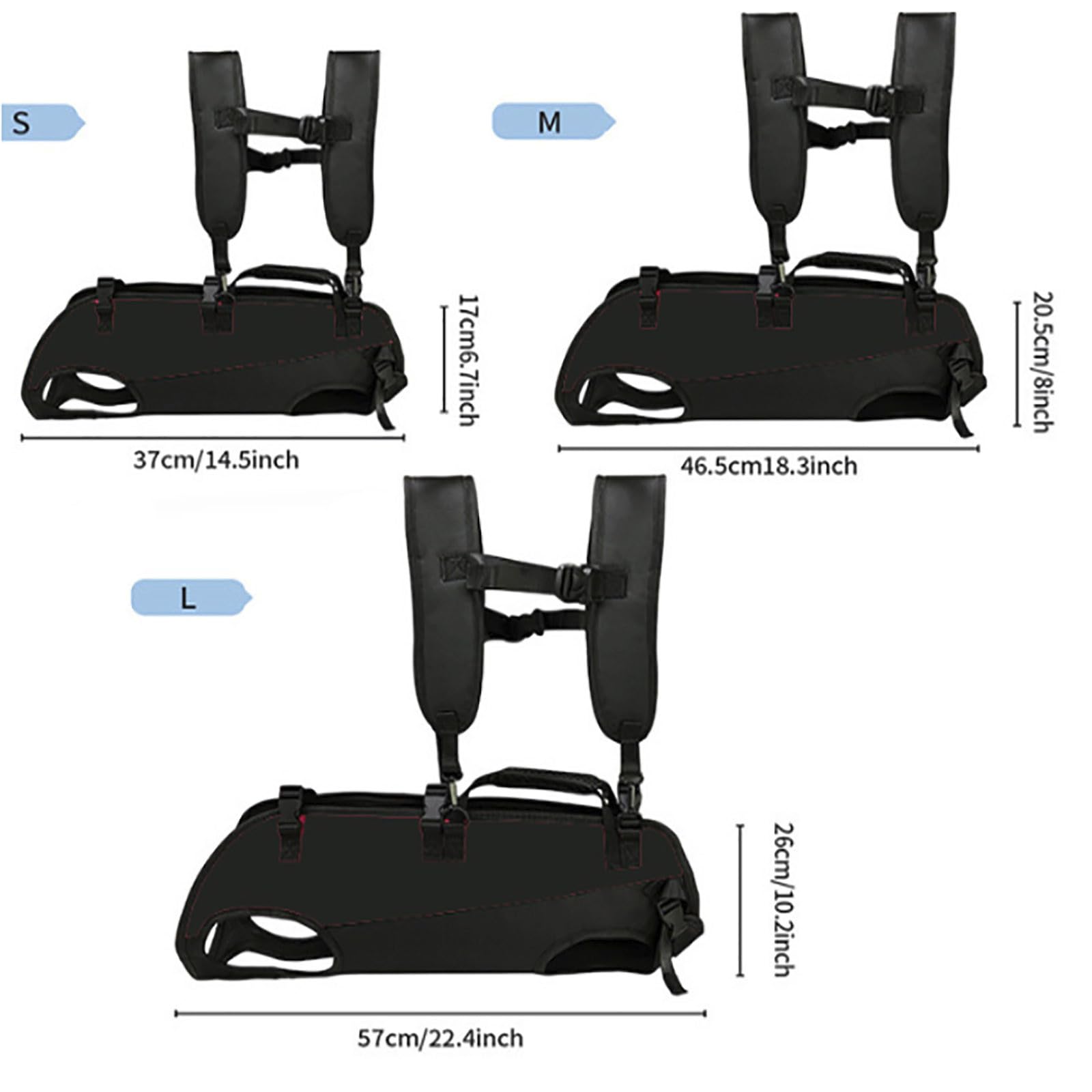 Hundetasche für Kleine Hunde Notfallrucksack | Hundetragegurt Hundetragetasche Unterstützung für Behindert, Gelenkverletzungen, Ältere Hunde Treppen rauf und runter, Autos Hundetragetuch (Black, S)