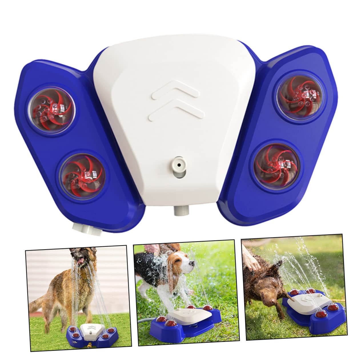 Multifunktionales Hundebadespielzeug mit Wassersprinkler aus Abs, Blau