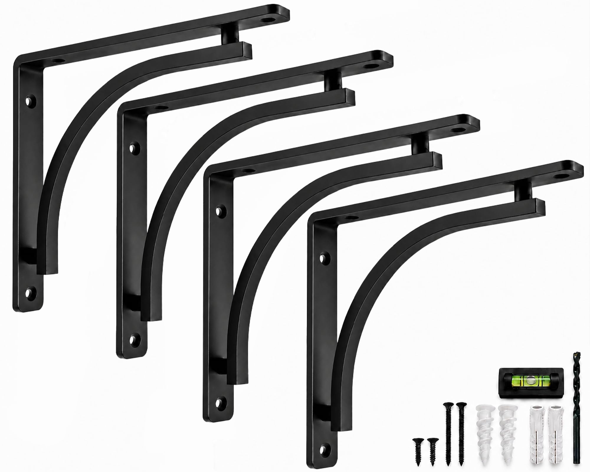 Balin Designs Black Shelf Bracket For 10"" 12"" Shelves Pack Of 4 - H 860004874706